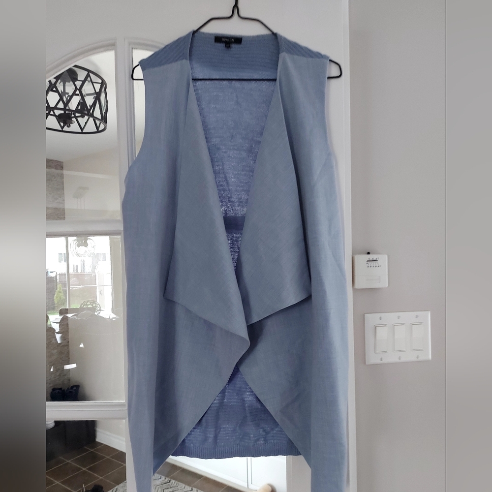 RW&CO Light Blue Sleeveless Waterfall Vest.
